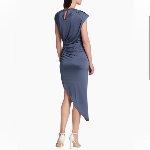 Veronica Beard Blue Merrith Fluid Jersey Knit Asymmetrical Dress - Picture 4 of 16